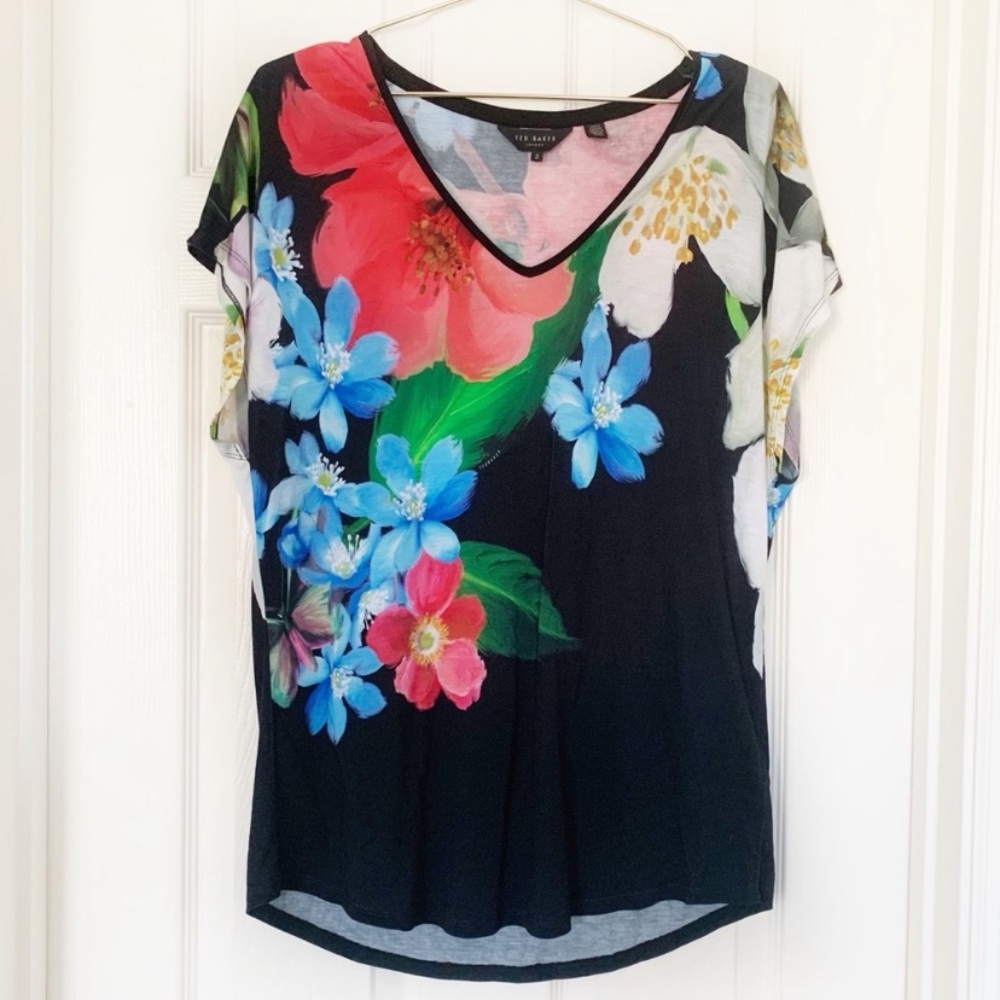 Ted Baker | Reneah Forget Me Not Tee Black Floral